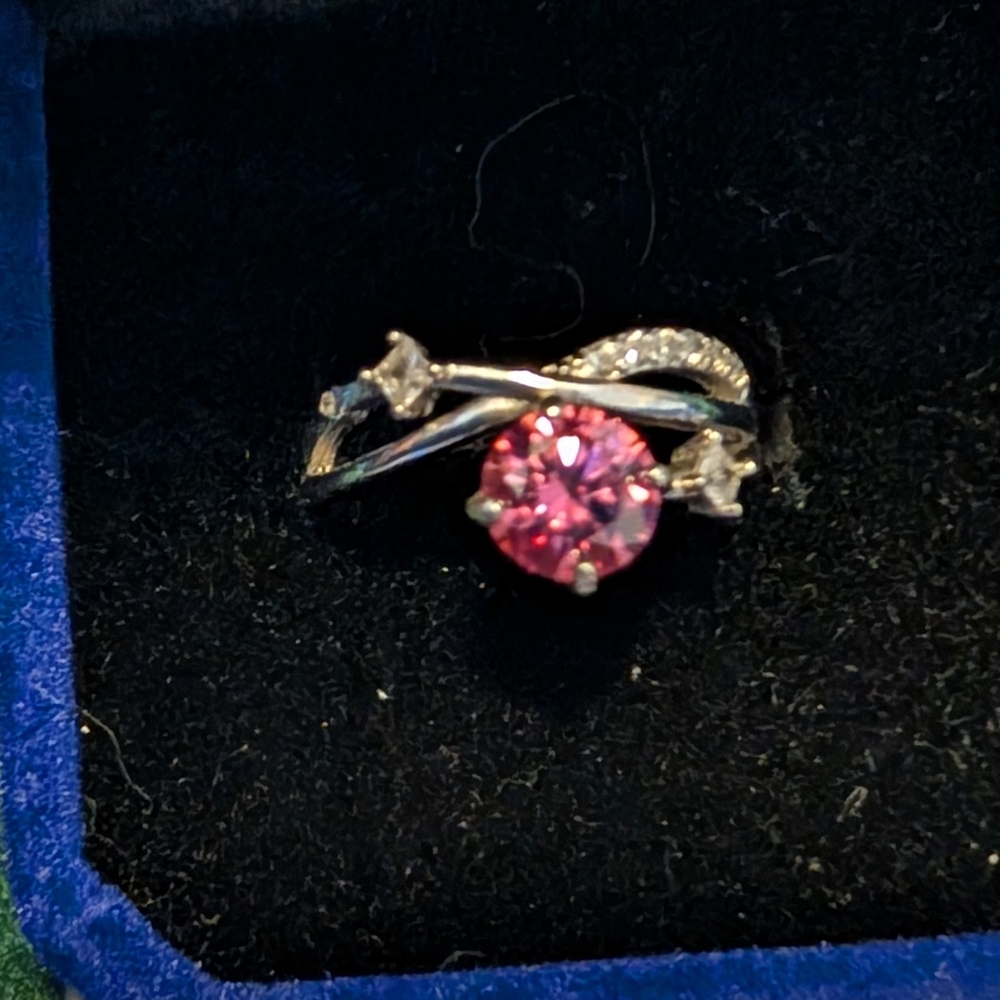 Elegant Pink Moossanite Gemstone Ring